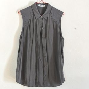 Everlane Silk Button down sleeveless top L